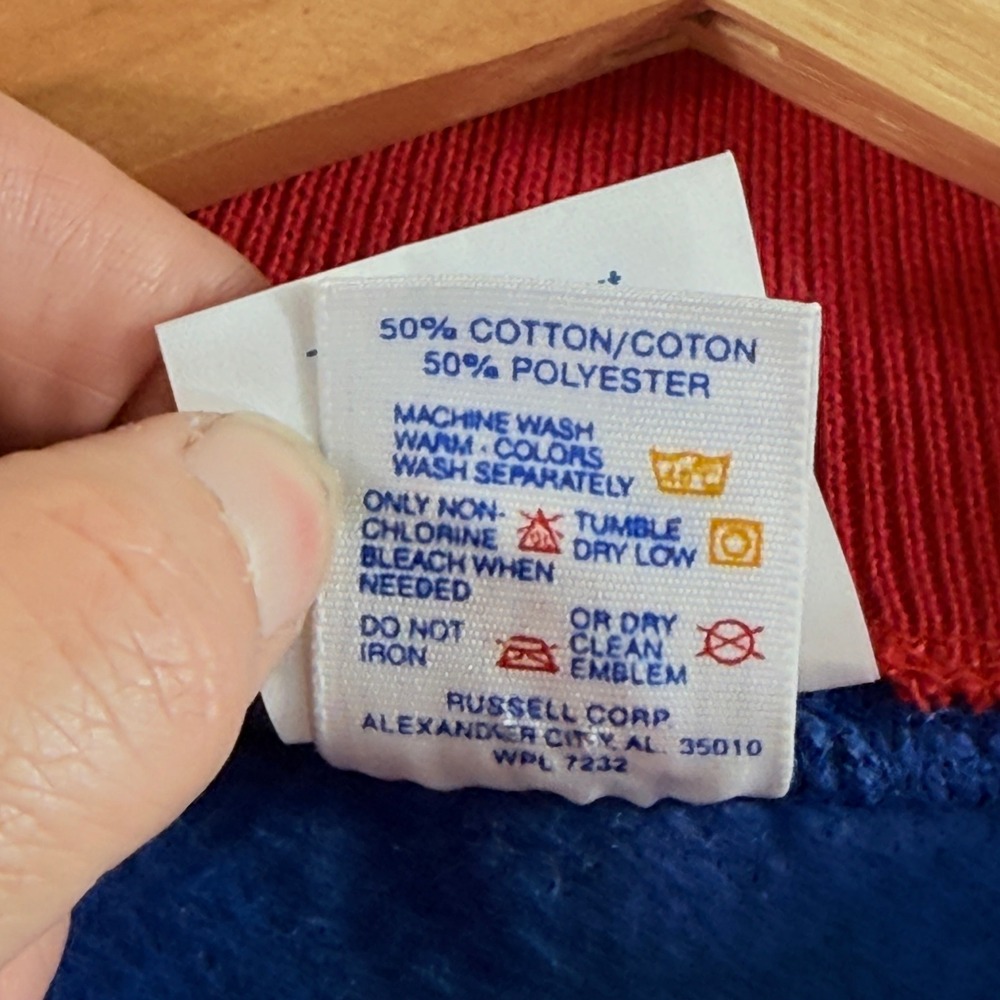 Just Ducky Golf Sweatshirt Women XL Blue Red Collar Vintage Grandma Retro 90s - Picture 9 of 11